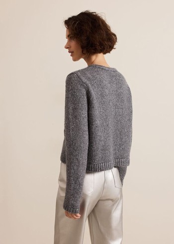 Phase Eight Eden Sequinted Knitwear Grey USA | 6413297-AV